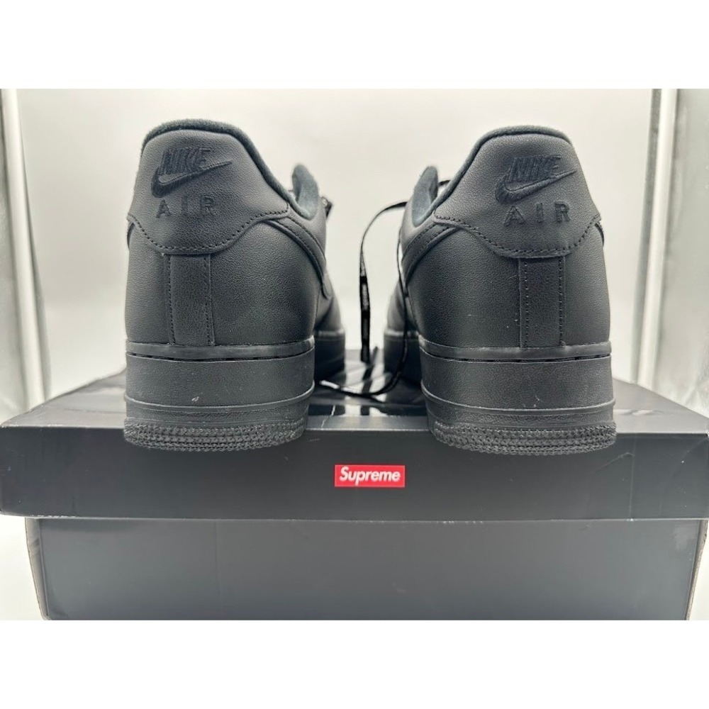 Nike Air Force 1 Low Supreme Black CU9225-001 Mens Size 10 Streetwear Sneakers - Picture 8 of 12